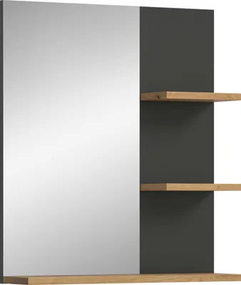 Produktbild von Spiegel Canu Xonox - basaltgrau & Holzoptik - 63x73x16 cm