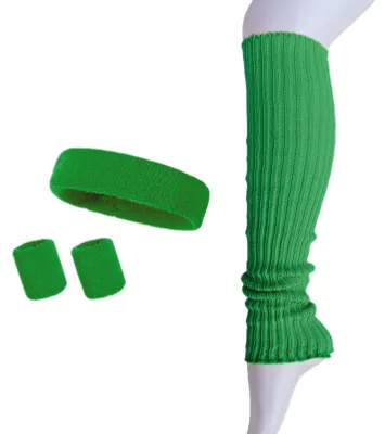Produktbild von 4-teiliges Set Damen-Stirnband, Armband, Beinstulpen, schweißabsorbierend, Yoga, Pilates, Fitnessstudio, gestrickte Wadenkompressionsärmel, Trainingsaccessoire