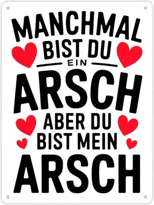 Produktbild von Manchmal bist du ein Arsch aber du bist mein Arsch Metallschild XL in 21x28 cm
