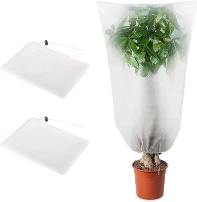 Obrázok produktu pre Unyqoos® Súprava 2: Opakovateľne použiteľné plastové kryty na rastliny, 100 x 150 cm, s šnúrkou – zimná ochrana, ochrana proti mrazu pre záhradné rastliny