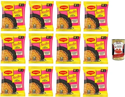 Produktbild von 12x Maggi Nudeln mit Hühnergeschmack, 71g+ Italitan Gourmet polpa 400g