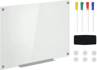 Produktbild von Vinsetto Whiteboard Magnetisch Magnettafel mit 4 Markern 10 Magnet abwischbar