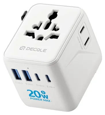 Productafbeelding van Reisadapter Wereldwijd, Reisstekker met 2 USB-C & 2 USB-A