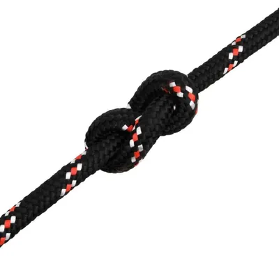 Produktbild von Bootsseil Polypropylenseil Tauwerk Flechtleine Schnur für Boote Garten Camping und Outdoor reißfest wetterbeständig Mehrzweckseil 3 mm Schwarz und rot 100 m