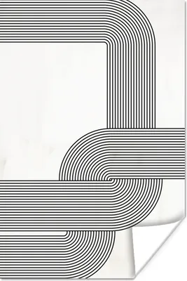 Produktbild von MuchoWow® Poster Kunst - Minimalismus - Schwarz - Weiß 120x180 cm - Kunstposter