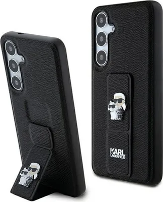 Obrázek produktu pro Karl Lagerfeld Gripstand Saffiano Karl & Choupette Pins - pouzdro Samsung Galaxy S24 (černé)