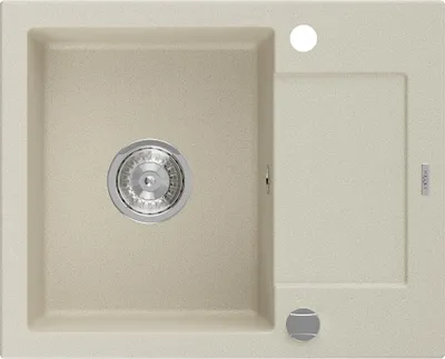Immagine prodotto di Mexen Enzo lavello in granito ad 1 vasca con gocciolatoio 576 x 465 mm, beige, sifone cromato - 6506571005-69