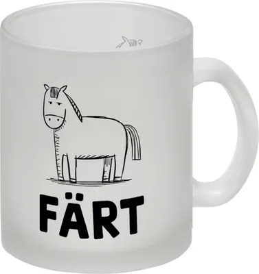 Produktbild von Färt Glas Tasse mit Pferdeskizze