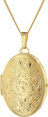 trendor 15548 Damen-Kette mit Medaillon 925 Silber vergoldet 1