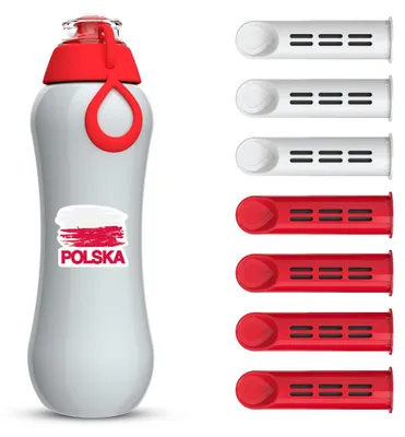 Zdjęcie produktu dla Dafi Butelka filtrująca SOFT szaro-makowa 0,5 l POLSKA z 7 filtrami