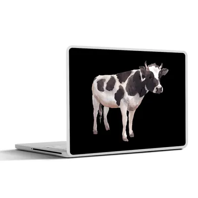 Produktbild von MuchoWow® Laptop Aufkleber Sticker Cover Kuh - Hochformat - Schwarz 25x18 cm - Laptop-Deko