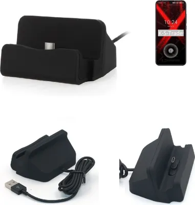 Produktbild von K-S-Trade Docking-Station kompatibel mit UMIDIGI X Ladestation Dock Ladegerät Docking Station Tischständer Ständer inkl. USB Typ C Kabel schwarz