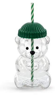 Image de Gobelet en verre avec couvercle et paille, 300 ml, transparent