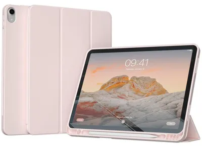 Imagen del producto de Funda Smart de Silicona tipo Libro para Apple iPad 11 (2025) 11 pulgada A16 / iPad 10 (2022) 10.9 pulgada - Rosa