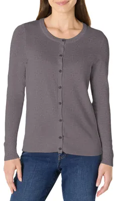 Zdjęcie produktu dla A. Lekka damska kardigan z okrągłym dekoltem (dostępna w rozmiarach plus size), kolor: ciemny