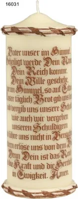 Produktbild von Gedenkkerze Elfenbein -Vater unser- 22 x 10 cm
