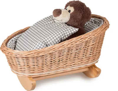 Produktbild von JIPRO® Puppenwiege aus Weide Culla III. - B 45 x T 30 x H 20(cm)