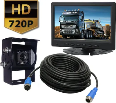 Image de Kit caméra de recul AHD 720P + moniteur 7" 12V/24V 15m 4-PIN