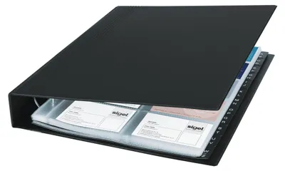 Produktbild von SIGEL VZ301 Visitenkarten-Ringbuch Visitenkarten-Mappe schwarz, für 400 Karten,