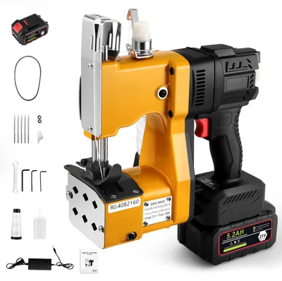 Immagine prodotto di Macchina da cucire portatile senza spazzole per sacchi - Sigillatrice manuale industriale per sacchi - Punto a catenella - Batteria da 50000 mAh - CC 220 V UE
