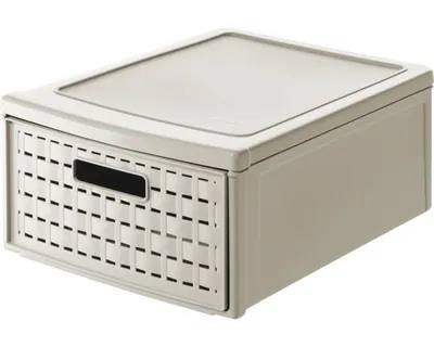 Immagine prodotto di Cassettiera Rotho Country 8,3L - Contenitore 26 x 35 x 14,5 cm - Organizzatore in plastica effetto rattan - Organizzatore per cassetti impilabile