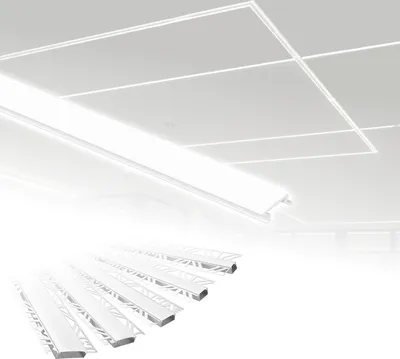 Produktbild von HEXIM LED Trockenbauprofil Alu Unterputzprofil LED Profil (opale Abdeckung passend für ALED-1) Trockenbauleiste Einbauprofil Schiene Decke Wand Trockenbauschiene