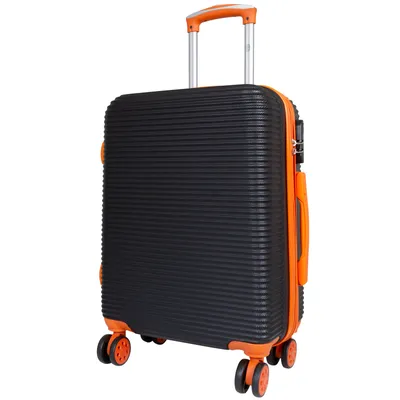 Produktbild von ABS Handgepäck Koffer Santorin - Größe S : schwarz-orange Farbe: schwarz-orange