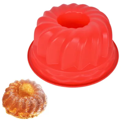 Produktbild von Gugelhupfform Silikon 23cm Rot Antihaft Temperaturbeständig
