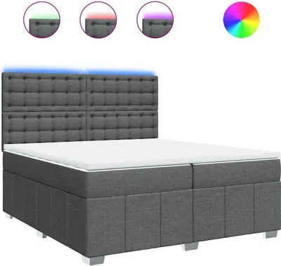 Produktbild von vidaXL Boxspringbett mit Matratze Dunkelgrau 200x200 cm Stoff