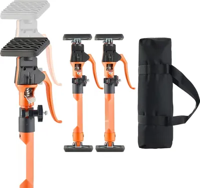 Obrázek produktu pro Teleskopická montážní podpěra - Sada 2 stropních podpěr - Nastavitelná 40-60 cm - Nosnost 100 kg - Ocel - Ovládání jednou rukou - Pro montáž do sádrokartonu a skříní - Třetí ruka
