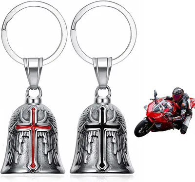 Productafbeelding van Gelukbelletje motor - RVS - Met sleutelhanger