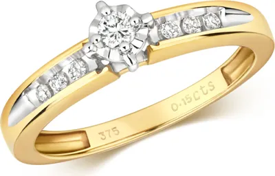 Produktbild von Funkelndes Feuer 9 Karat (375) Gold Damen - Diamant Solitärring Brillant-Schliff 0.16 Karat H - PK1, 53 (16.9); TRS317779KYRSM