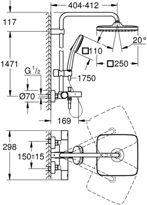 Produktbild von GROHE Vitalio Comfort 250, 1 Stück(e)