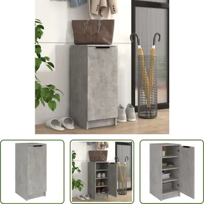 Produktbild von The Living Store Schuhregal Betongrau 30x35x70 cm Holzwerkstoff