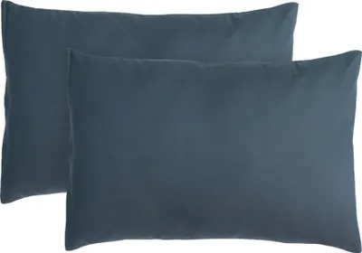 Produktbild von Komfortec Premium Kissenbezüge 2er Set 40x60 cm mit Reißverschluss, gebürstet 100% Polyester 120g/m², Kopfkissenbezug, Superweiches Kissenhülle Set, Blau