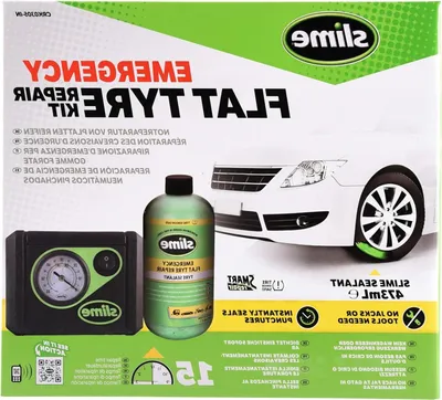 Zdjęcie produktu dla Zestaw do naprawy opon - zestaw awaryjny do opon - szybka naprawa opon - nie wymaga użycia podnośnika - 473 ml - czarny