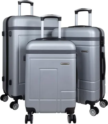 Produktbild von Kofferset Trolleyset 3 teilig Genf Hartschale Reisekoffer ABS silber