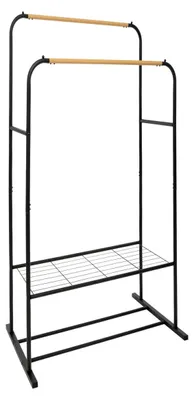 Productafbeelding van Kledingrek van metaal - Zwart - 80 x 50 x 150 cm