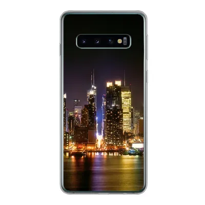 Produktbild von MuchoWow® Handyhülle Schutzhülle Hülle für Samsung Galaxy S10 New York - Skyline - Farben Silikon Softcase Handy Hülle - Handytasche