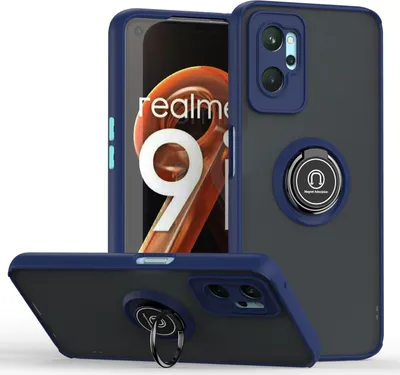 Produktbild von OPPO A36 Hülle, Ring Halter Ständer Matte Transluzent TPU Rahmen Stoßfest Schutzhülle für OPPO A36 Blau
