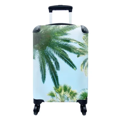 Produktbild von MuchoWow® Koffer Handgepäck Trolley Rollkoffer Kleine Reisekoffer mit 4 Rollen - Palmwedel - Himmel - Sommer - Tropisch - Cabin Size < 55x40x23 cm & 55x40x20 cm - Fotokoffer - Kabinenkoffer - Boardgepäck - Reise-Box - Reisekoffer - Reisegepäck - Koffer mit Bild - Trolley für Kinder
