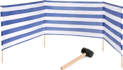 Produktbild von Garronda Strand Windschutz Sichtschutz 4m lang plus Gummihammer GAEX001 (Streifen, 4 m)