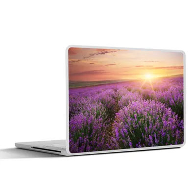 Produktbild von MuchoWow® Laptop Aufkleber Sticker Cover Lavendel - Sonne - Blumen 31x22.5 cm - Laptop-Deko