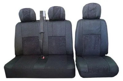 Productafbeelding van 2+1 set universele stoelhoezen voor bestelwagens en minibusjes – zwart