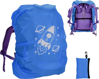 Imagen del producto de Funda impermeable para mochilas escolares, reflectante, de 18 a 35 litros, ideal para la escuela