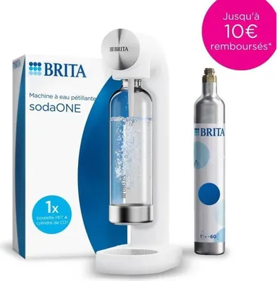 Produktbild von Soda Maker, BRITA SodaONE Weiß, Inkl. 1L Flasche, Inkl. CO2 Zylinder