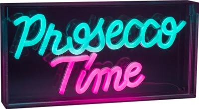 Produktbild von Näve Leuchten LED Schriftleuchte "PROSECCO TIME" Schild mit Tisch-/Wandfunktion L:30cm LED Schriftleuchte "PROSECCO TIME" Schild mit Tisch-/Wandfunktion L:30cm LED Schriftleuchte "PROSECCO TIME" Schild mit Tisch-/Wandfunktion L:30cm, Deko im Stil Junges Wohnen, aus Kunststoff, klar/transparent, 30 x 4,7 x 15 cm, mit LED Platine – Netzbetrieb – Schnurschalter