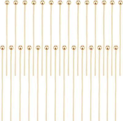 Productafbeelding van Balhoofd Pins - Sieraden Spelden - Sieraden Maken - 18K Verguld Messing - 30mm - Goud