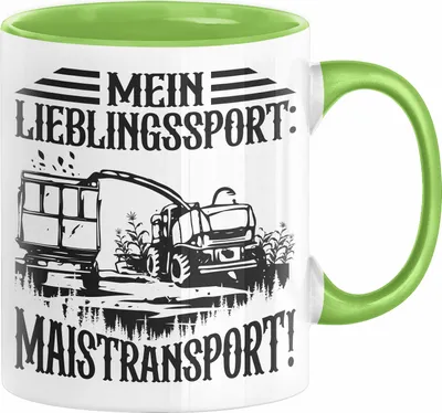 Produktbild von Lieblingssport Maistransport Tasse Geschenk Landwirt Bauer Geschenkidee Landwirtschaft Kaffee-Becher Häferl (Grün)