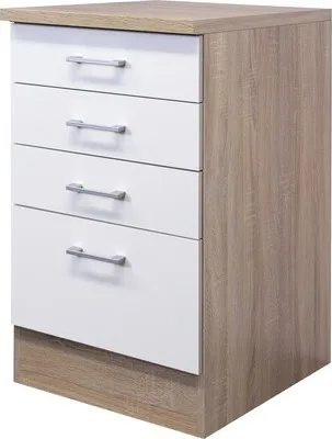 Produktbild von Kuchyňská skříňka spodní se šuplíky Flex Well Murano/Samoa šířka 50 cm bílá
